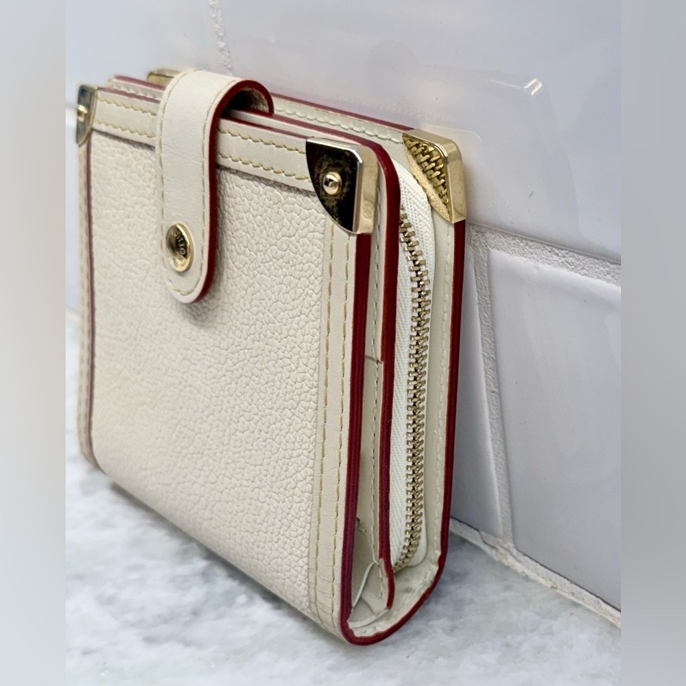 LOUIS VUITTON Unisex Suhali Goatskin Leather Compact Zip Bifold Wallet Ivory - Picture 3 of 16